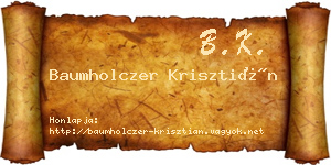 Baumholczer Krisztián névjegykártya